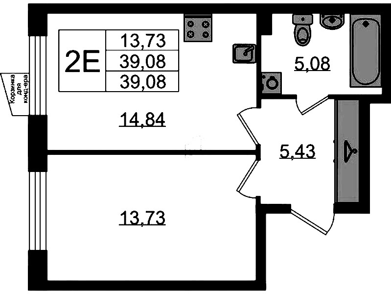 1-комнатная квартира 39.08 м², 2/11 эт., ЖК «VEREN NORT Сертолово»